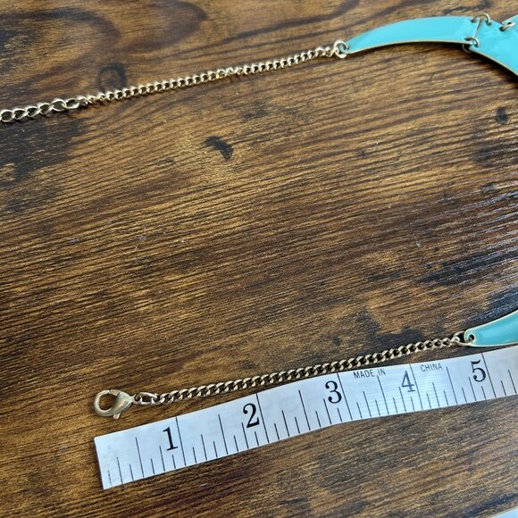 Amrita Singh Turquoise Enamel Broome Street Statement Bib Necklace NKC5026 - Picture 10 of 10